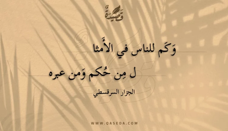 قصيدة وكم للناس في الأمثال