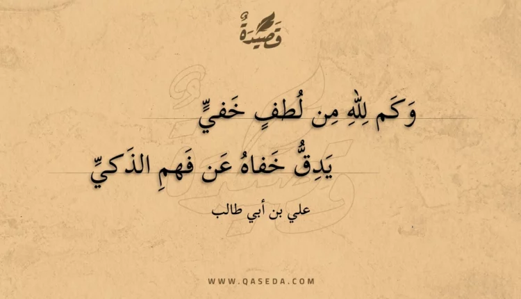 قصيدة وكم لله من لطف خفي