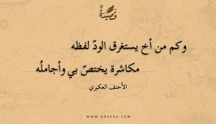 قصيدة وكم من أخ يستغرق الود لفظه