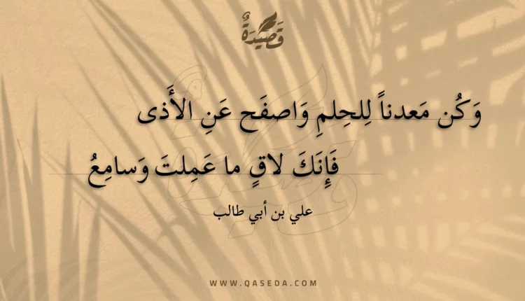 قصيدة وكن معدنا للحلم واصفح عن الأذى