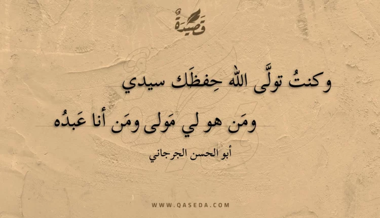 قصيدة وكنت تولى الله حفظك سيدي