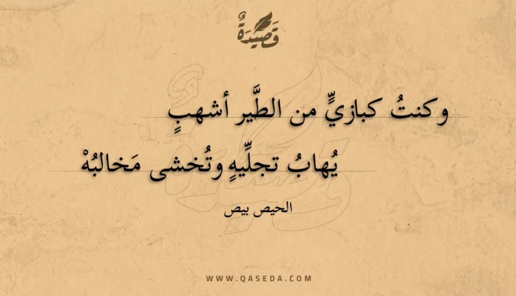 قصيدة وكنت كبازي من الطير أشهب
