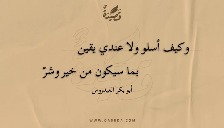 قصيدة وكيف أسلو ولا عندي يقين