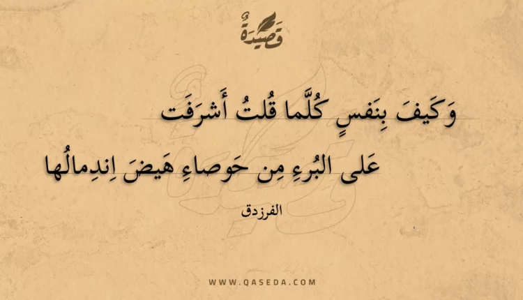 قصيدة وكيف بنفس كلما قلت أشرفت