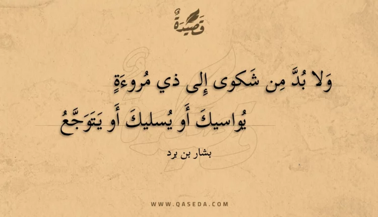 قصيدة ولا بد من شكوى إلى ذي مروءة