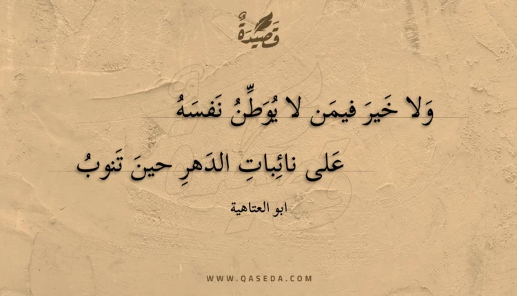 قصيدة ولا خير فيمن لا يوطن نفسه