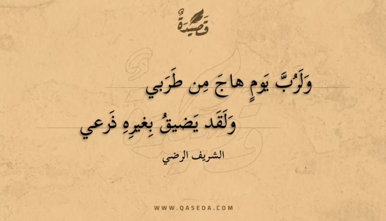 قصيدة ولرب يوم هاج من طربي