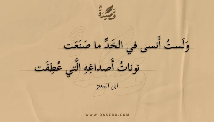 قصيدة ولست أنسى في الخد ما صنعت