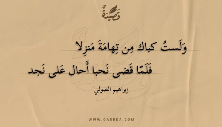 قصيدة ولست كباك من تهامة منزلا