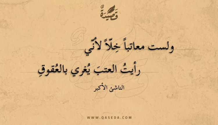 قصيدة ولست معاتبا خلا لأني