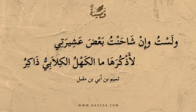 قصيدة ولست وإن شاحنت بعض عشيرتي