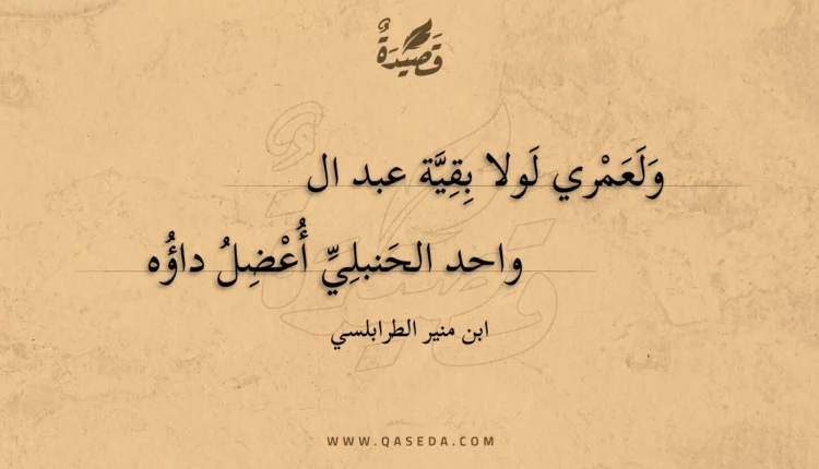 قصيدة ولعمري لولا بقية عبد الواحد
