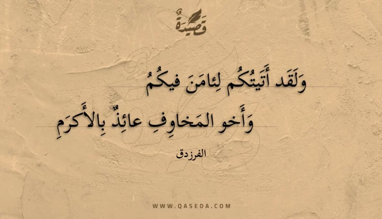 قصيدة ولقد أتيتكم لئامن فيكم