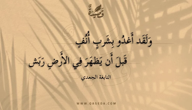 قصيدة ولقد أغدو بشرب أنف