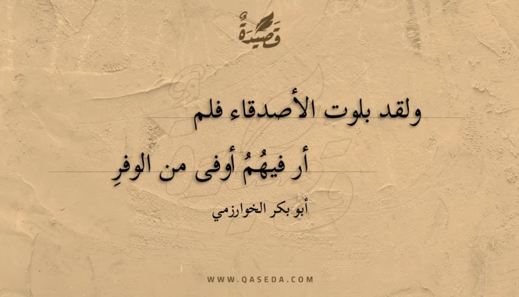قصيدة ولقد بلوت الأصدقاء فلم
