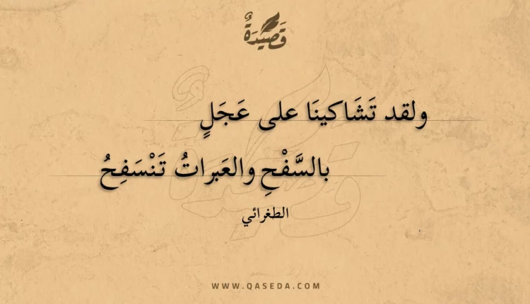 قصيدة ولقد تشاكينا على عجل