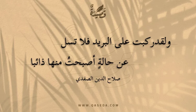 قصيدة ولقد ركبت على البريد فلا تسل