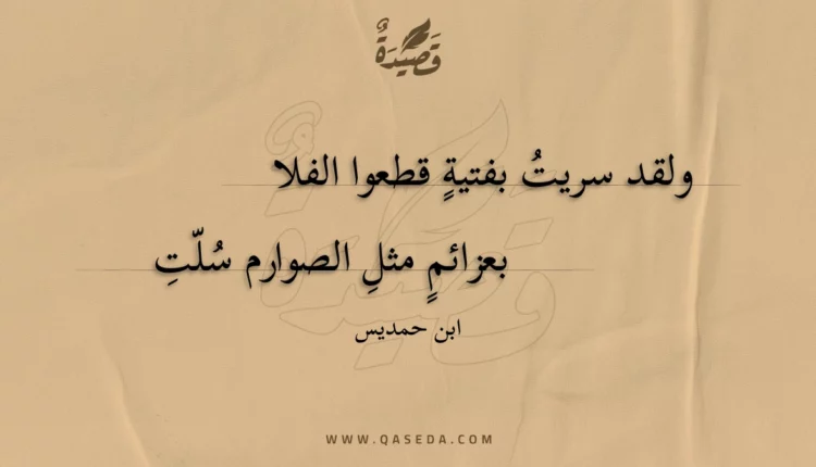 قصيدة ولقد سريت بفتية قطعوا الفلا