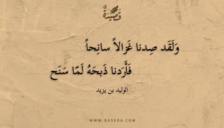 قصيدة ولقد صدنا غزالا سانحا