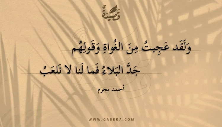 قصيدة ولقد عجبت من الغواة وقولهم