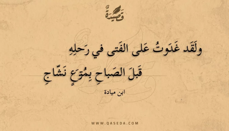 قصيدة ولقد غدوت على الفتى في رحله