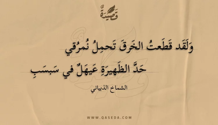 قصيدة ولقد قطعت الخرق تحمل نمرقي