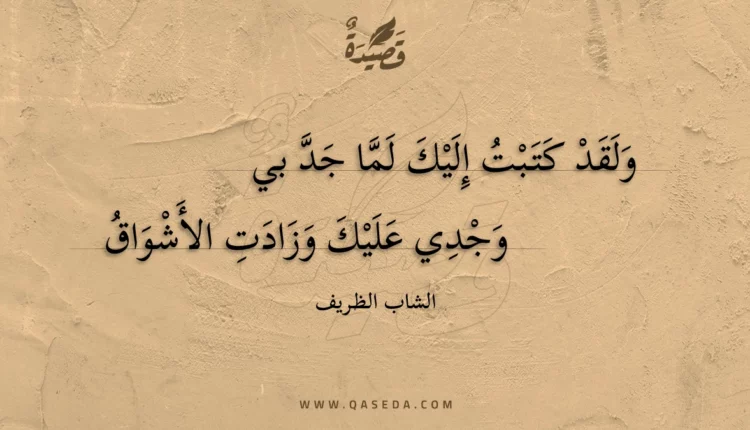 قصيدة ولقد كتبت إليك لما جد بي