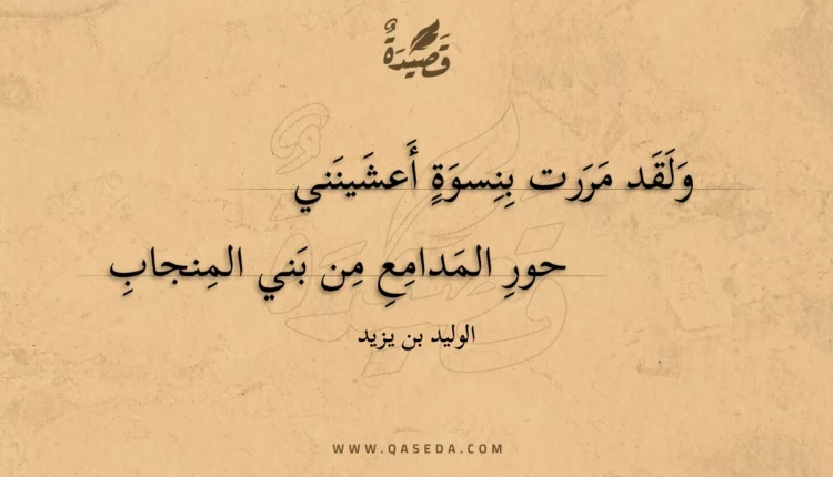 قصيدة ولقد مررت بنسوة أعشينني