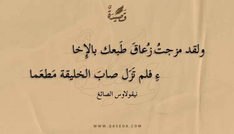 قصيدة ولقد مزجت زعاق طبعك بالإخاء