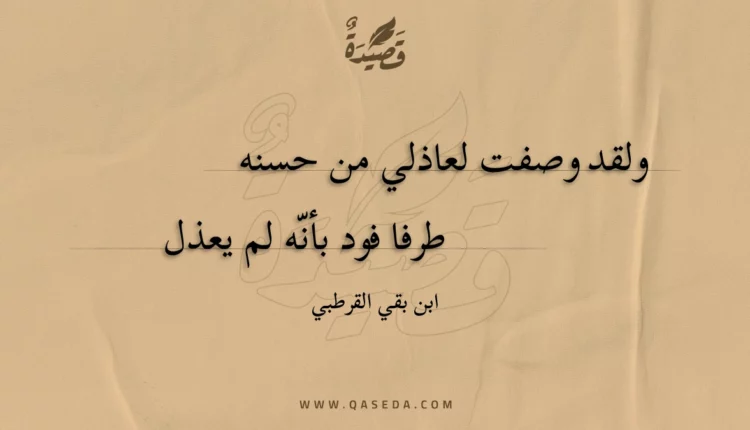 قصيدة ولقد وصفت لعاذلي من حسنه