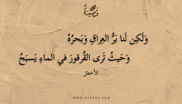قصيدة ولكن لنا بر العراق وبحره