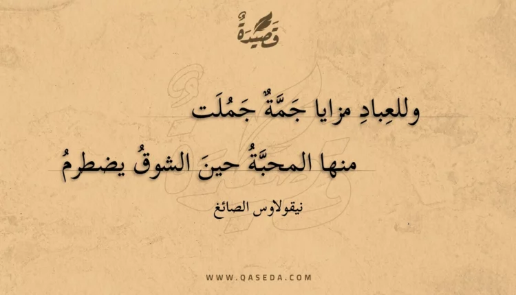 قصيدة وللعباد مزايا جمة جملت