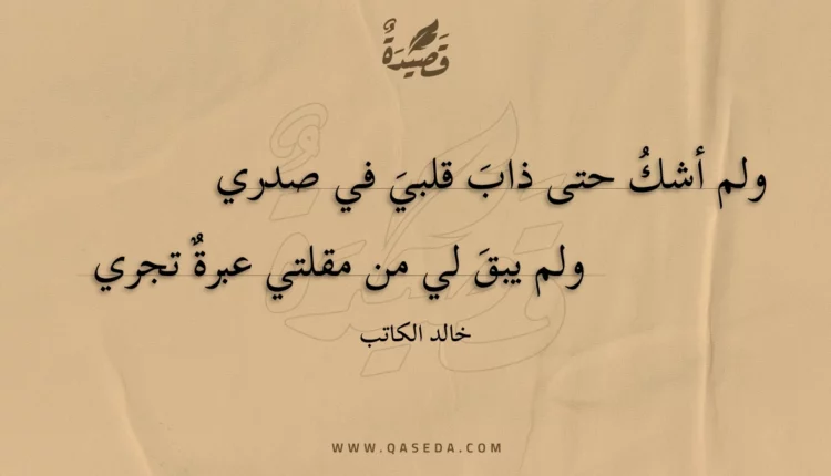 قصيدة ولم أشك حتى ذاب قلبي في صدري