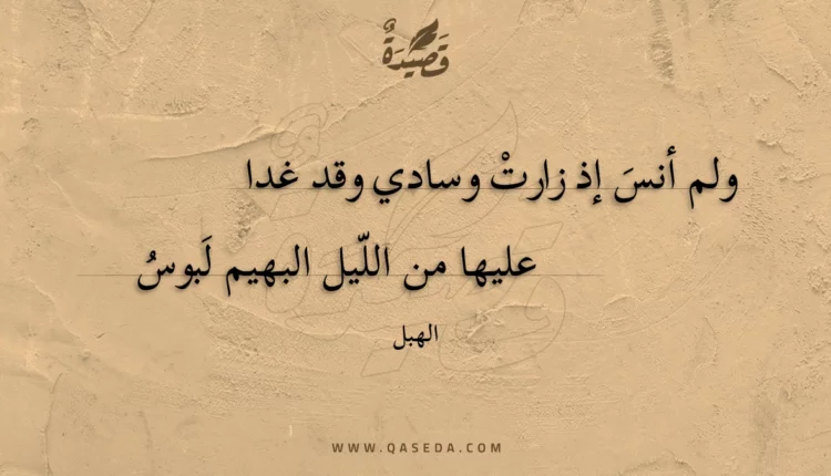 قصيدة ولم أنس إذ زارت وسادي وقد غدا