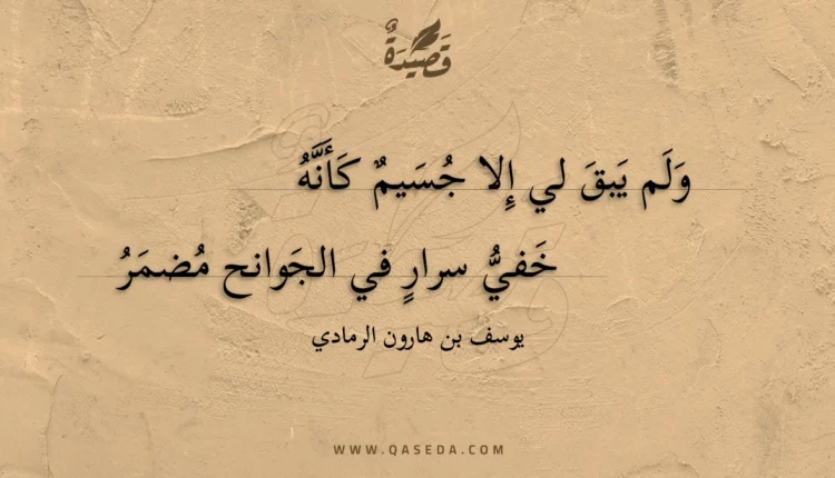 قصيدة ولم يبق لي إلا جسيم كأنه