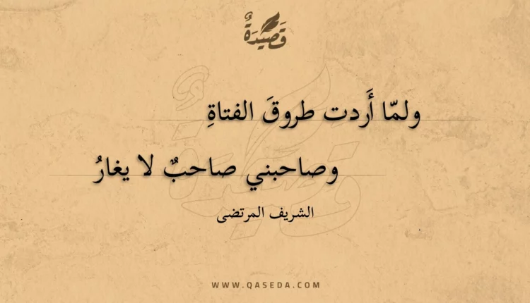 قصيدة ولما أردت طروق الفتاة