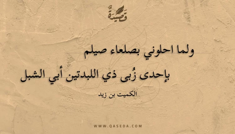 قصيدة ولما احلوني بصلعاء صيلم