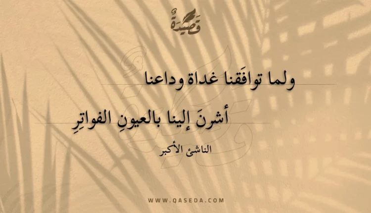 قصيدة ولما توافقنا غداة وداعنا