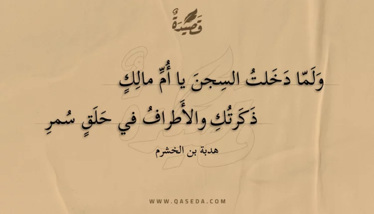 قصيدة ولما دخلت السجن يا أم مالك