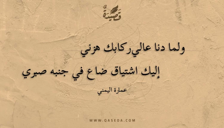 قصيدة ولما دنا عالي ركابك هزني