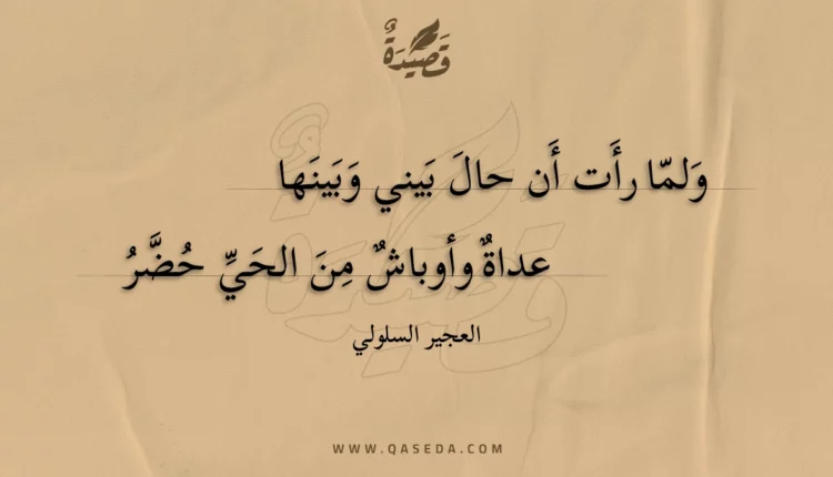 قصيدة ولما رأت أن حال بيني وبينها