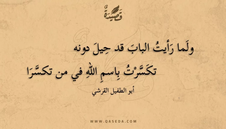 قصيدة ولما رأيت الباب قد حيل دونه