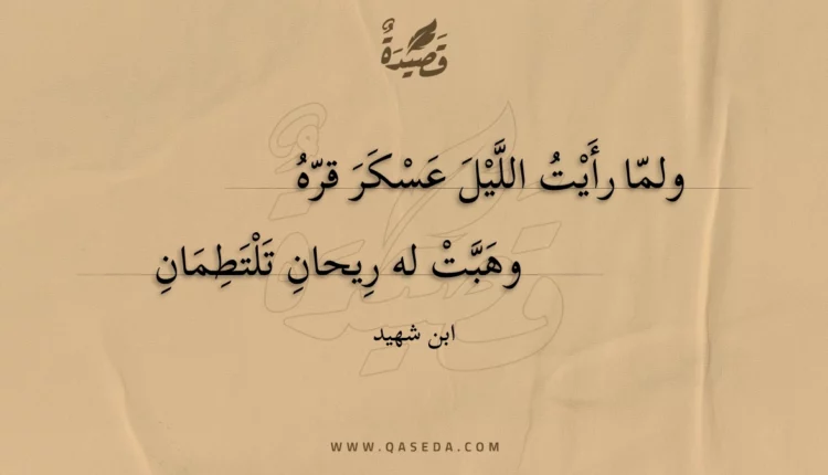قصيدة ولما رأيت الليل عسكر قره