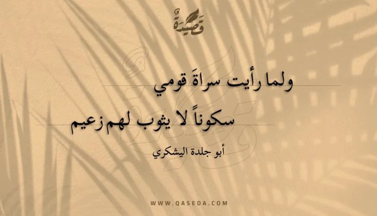 قصيدة ولما رأيت سراة قومي