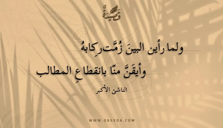 قصيدة ولما رأين البين زمت ركابه