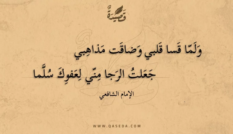 قصيدة ولما قسا قلبي وضاقت مذاهبي