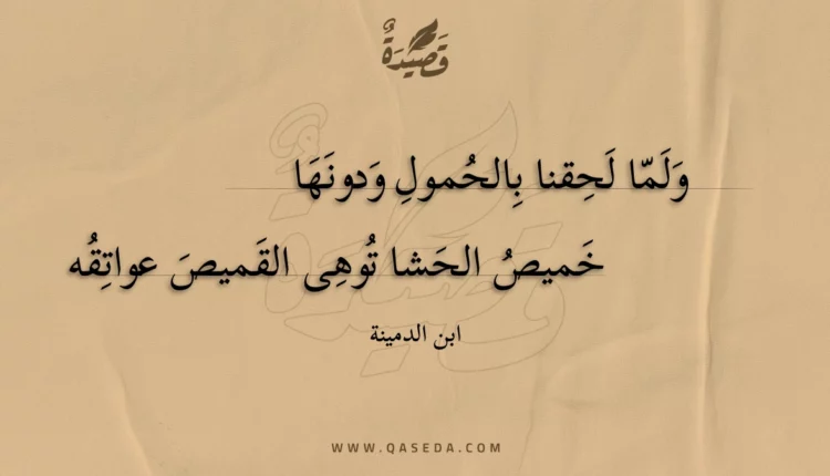 قصيدة ولما لحقنا بالحمول ودونها