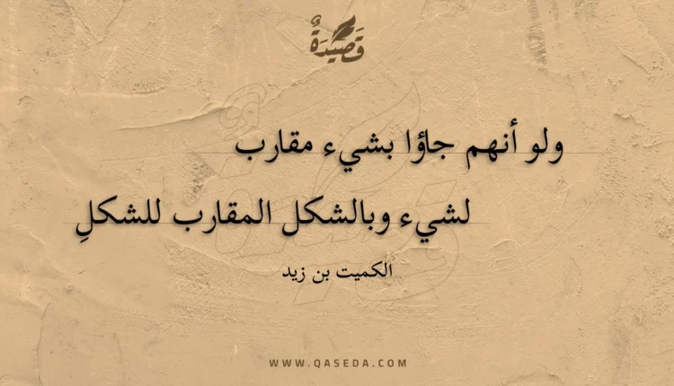 قصيدة ولو أنهم جاؤا بشيء مقارب