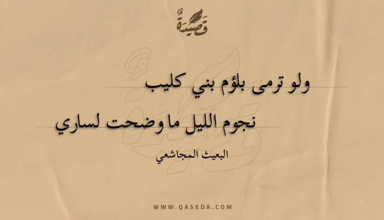 قصيدة ولو ترمى بلؤم بني كليب