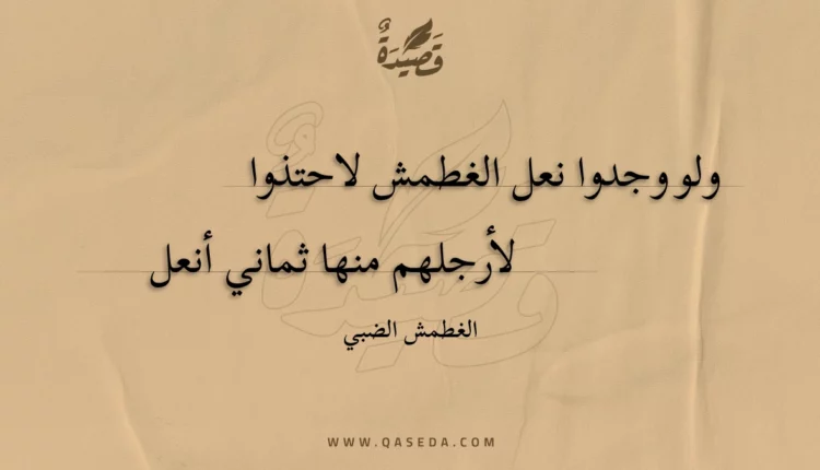 قصيدة ولو وجدوا نعل الغطمش لاحتذوا